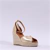 Wonders Manly Espadrille Peeptoe Wedge - Gold Metallic
